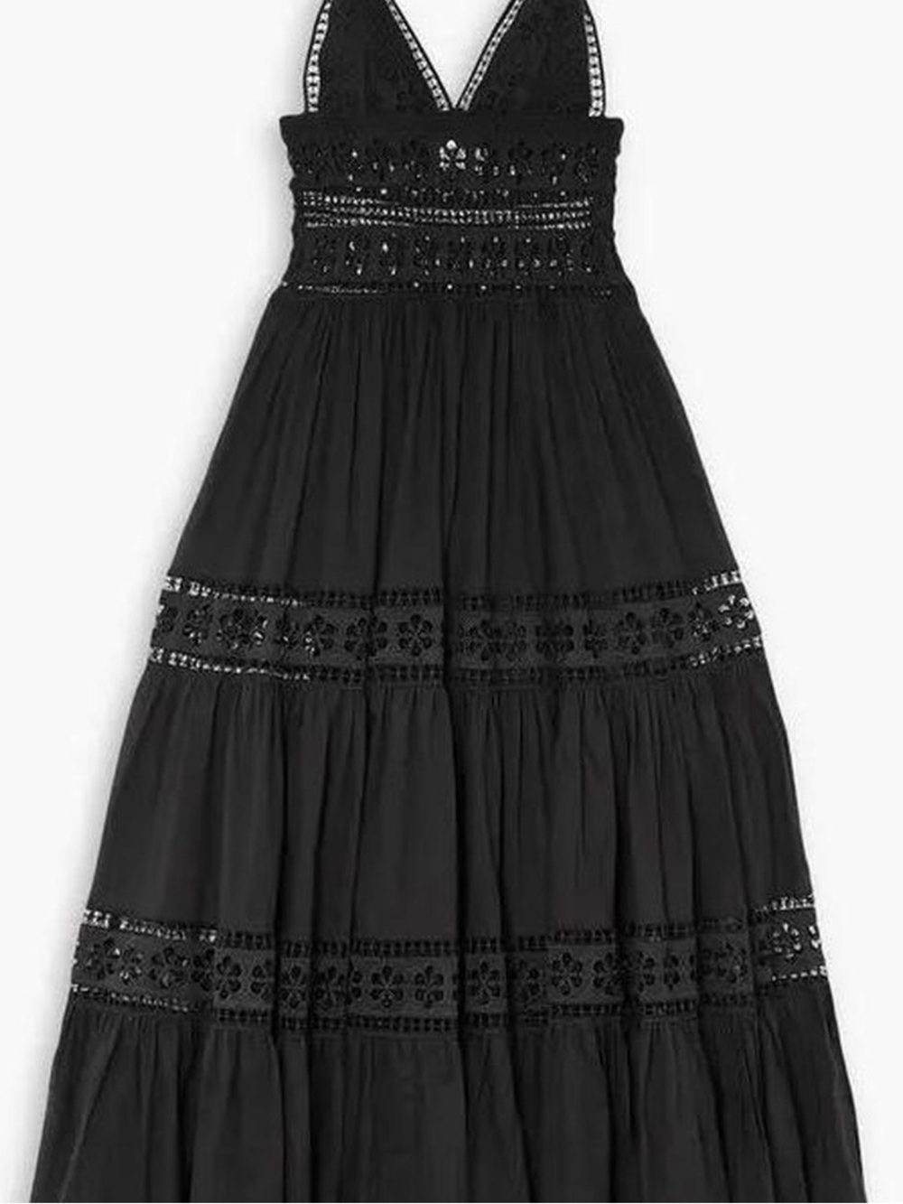 Charo Ruiz Ibiza Black Embroidered Maxi Dress